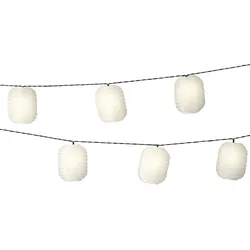 MARELIDA LED Solar Lichterkette 10 weiße Lampions Garten Balkon Terrasse Lampionkette