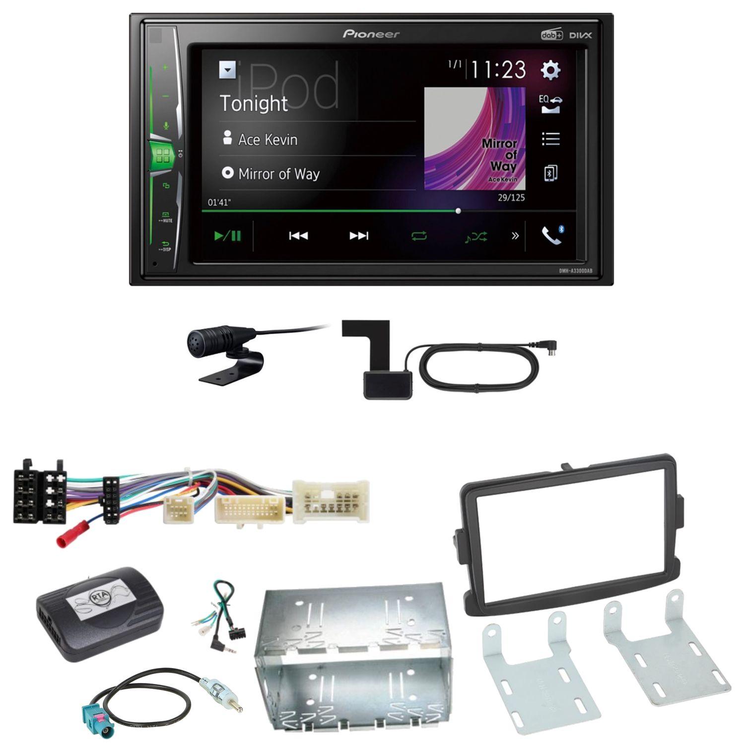 Pioneer DMH-A3300DAB USB DAB+ Digitalradio Einbauset für Renault Captur Master