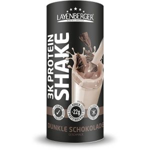 Layenberger Proteinpulver 3K Protein, 360 g, 22 g Protein je Portion (30 g), Dunkle Schokolade