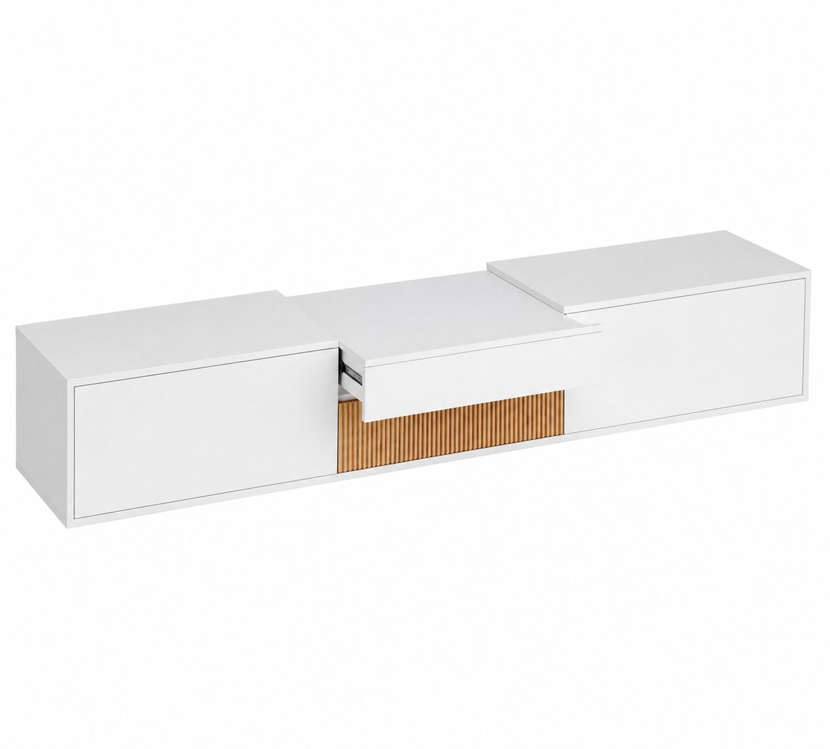 North Collective TV Meubel Wit met Projector Plank - Modern Design - B/D/H: 180 x 34 x 30 cm