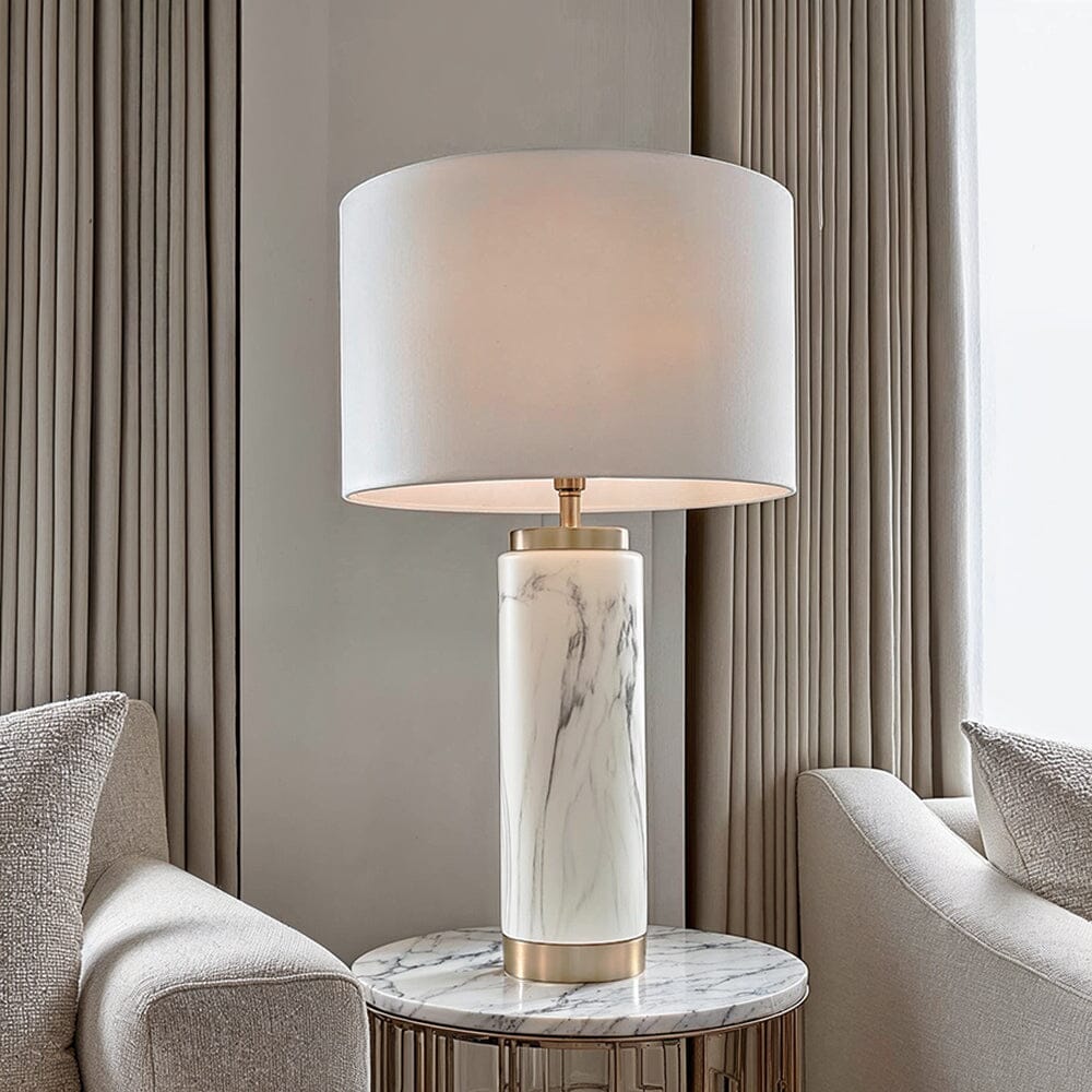 Alessia Marble Effect Ceramic Table Lamp
