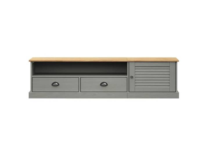 NEUF Armoire TV - Gris - Meuble TV - TABLE TV - VIGO gris 156x40x40 cm - bois massif de pin TT3290
