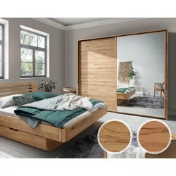 Forestales »Woodside« Schwebetürenschrank 2-türig Holz/Spiegel / 180 cm / Kernbuche