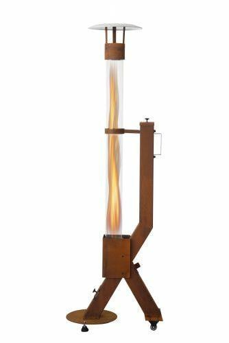 Green Flame Rocket Heater Pellethaard van Cortenstaal