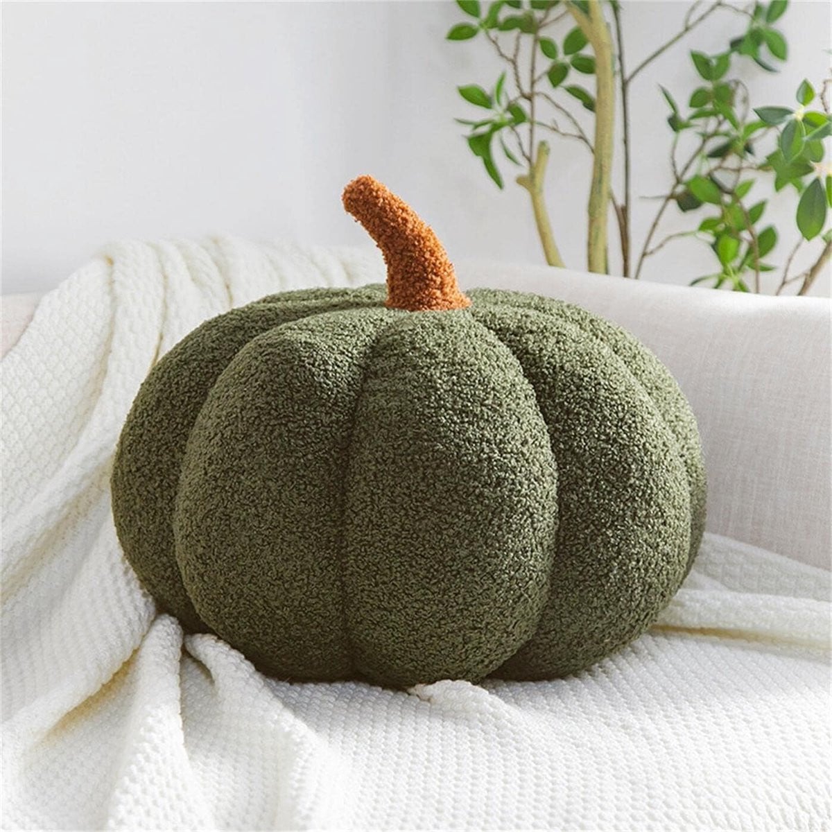 Daity Pompoen Pluche Kussen - Halloween Decoratief Kussen - 20 cm