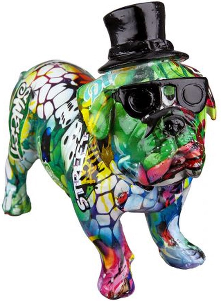 Poly Mops Street Art tafeldecoratie groen, Hoogte: 17 cm