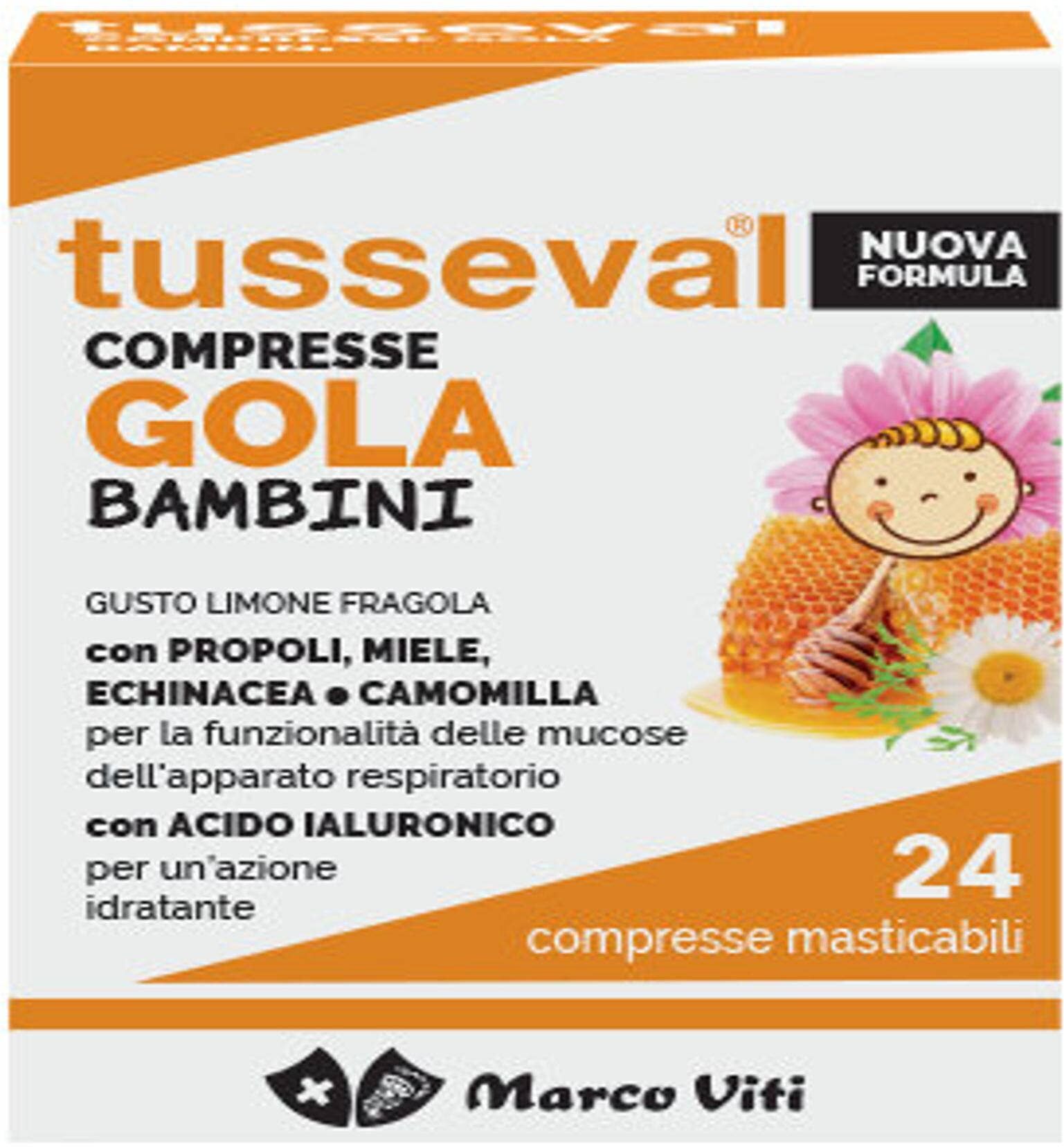 MARCO VITI Tusseval-Compresse Gola Propoli Bambini 24 Compresse Da 1 6 Grammi 