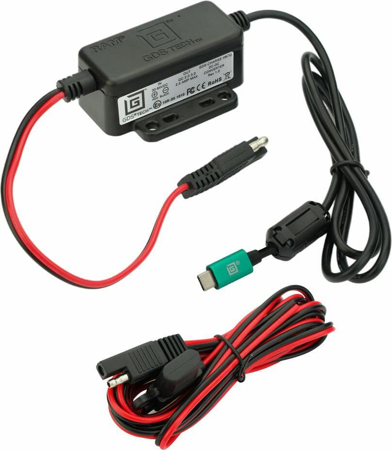 RAM Mounts RAM-GDS-CHARGE-V8CU Auto DC Oplader, 9 V, 1 meter, Zwart-Groen-Rood