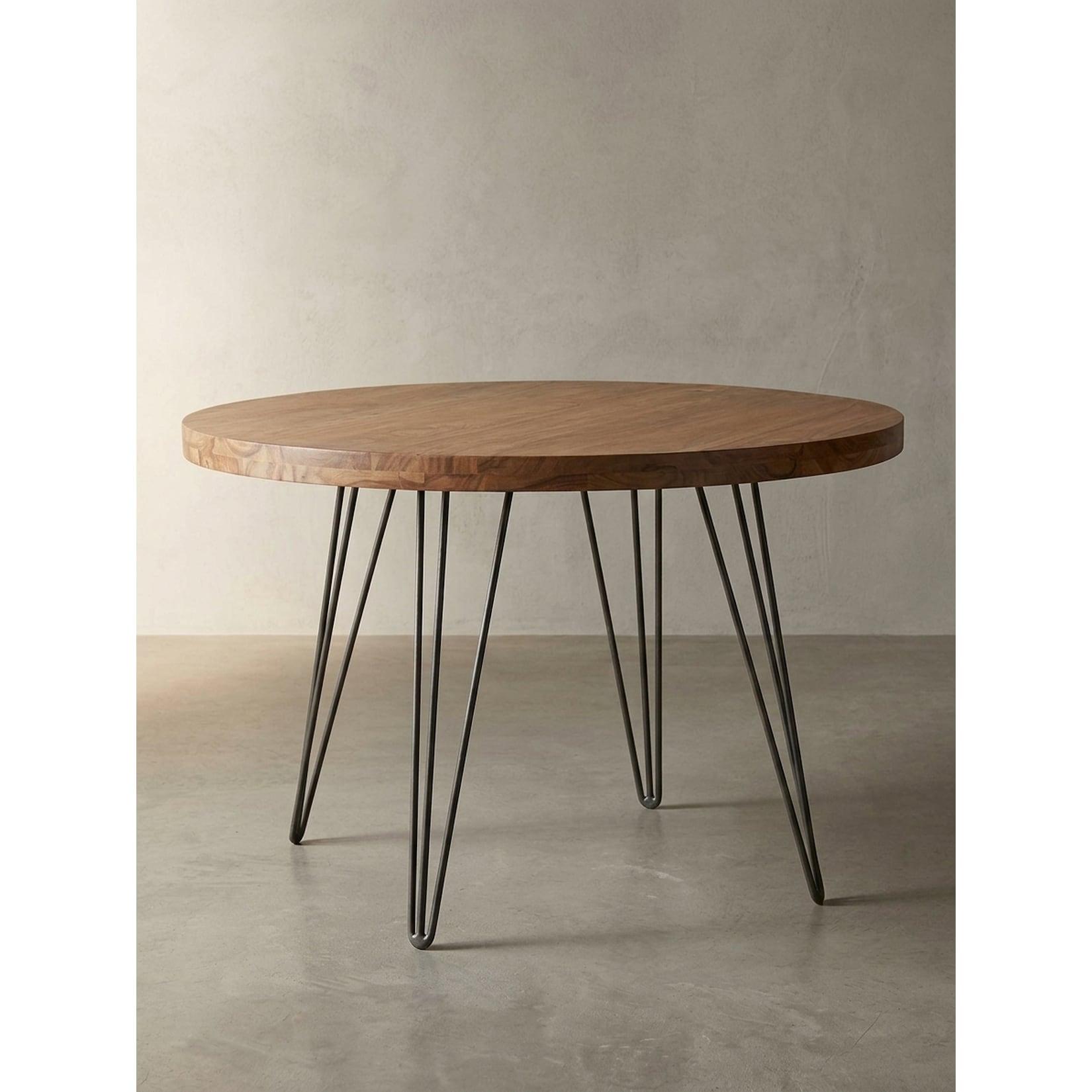 Esszimmertisch – Rund Ø120x78 cm Massivholz Braun Landhaus