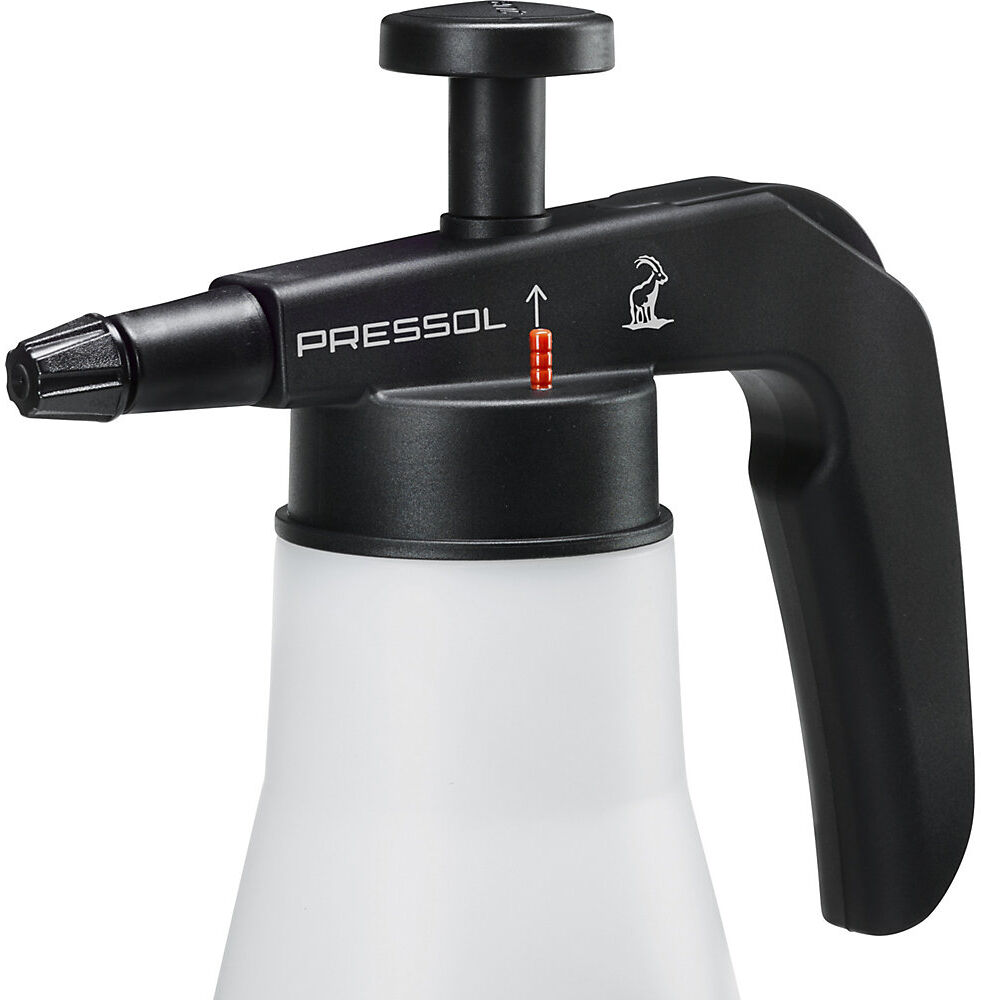 Pump-Sprühbehälter, für Lösungs-/Reinigungs-/Desinfektionsmittel, Volumen 1,5 l, PE weiß-transparent, ab 5 Stk PRESSOL