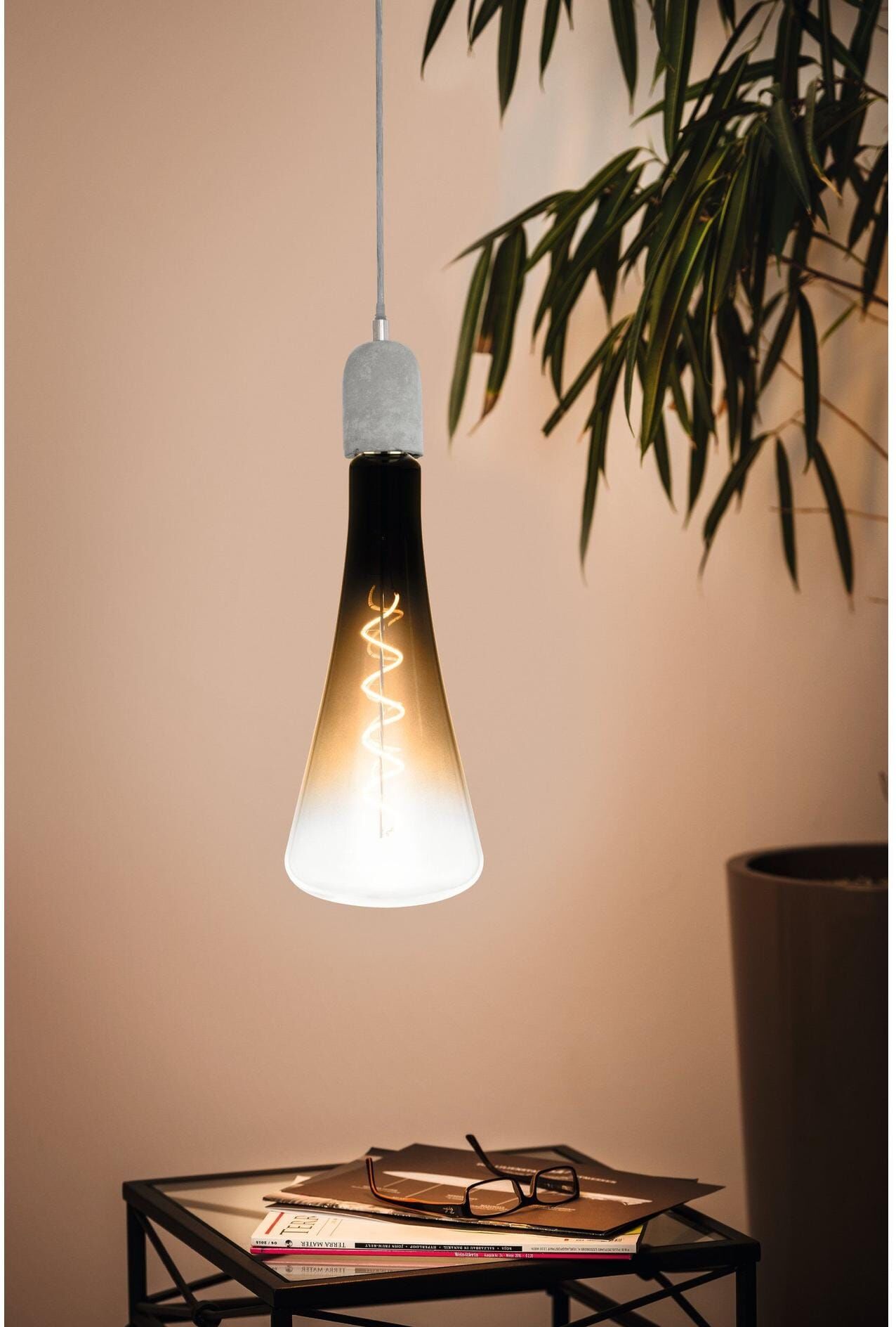 Hängeleuchte EGLO "Leuchten Lampe 4 W E27 Braun-Schwarz", schwarz (weiß, neutral), L:28cm Ø:11cm, Leuchten, Hängeleuchte weiß, neutral Ø 11cm