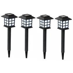 4er Set LED Solar Lampen Garten Steck Leuchten Terrassen Außen Beleuchtung Veranda Erdspieß Laternen