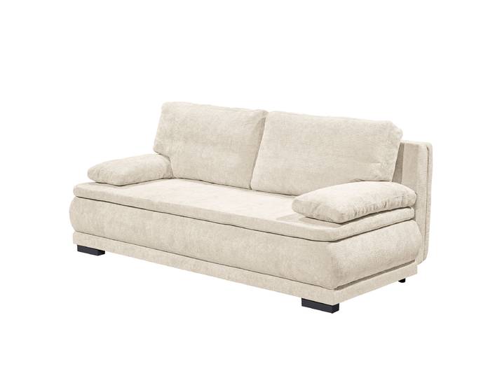 Schlafsofa Beige Chenille Edisa 211 x 92 x 108cm Schwarz Modern