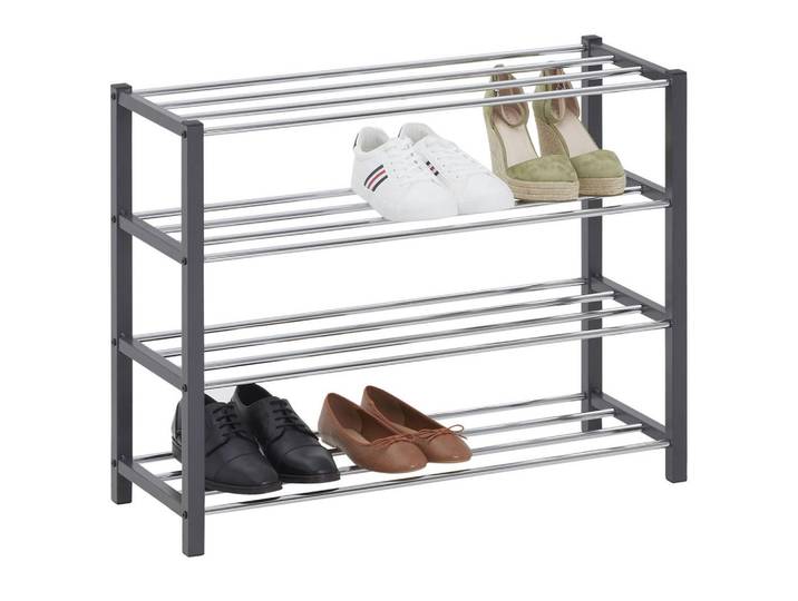 Idimex Schuhregal Dublin grau, Grau, Metall, Mode, 80x65x29 cm, Garderobe, Schuhaufbewahrung, Schuhregale