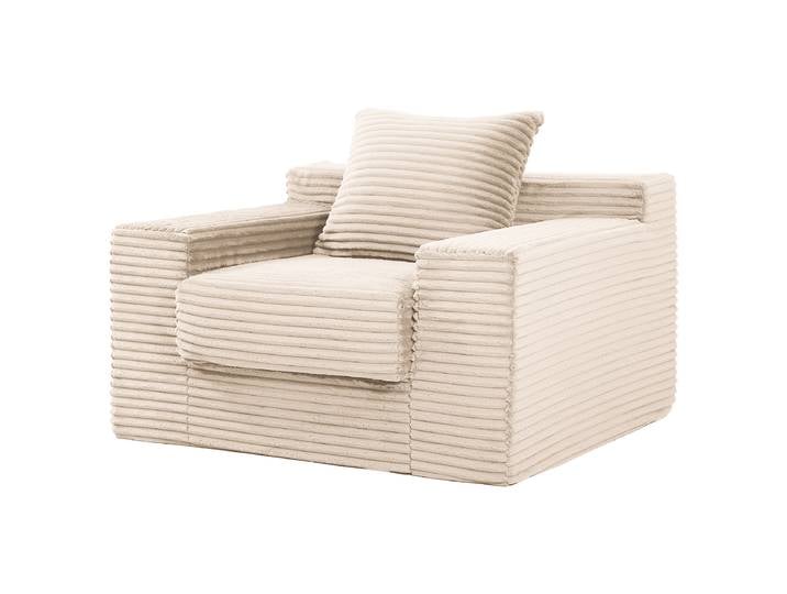 Sessel Beige Cordstoff Vaida 106 x 60 x 100cm