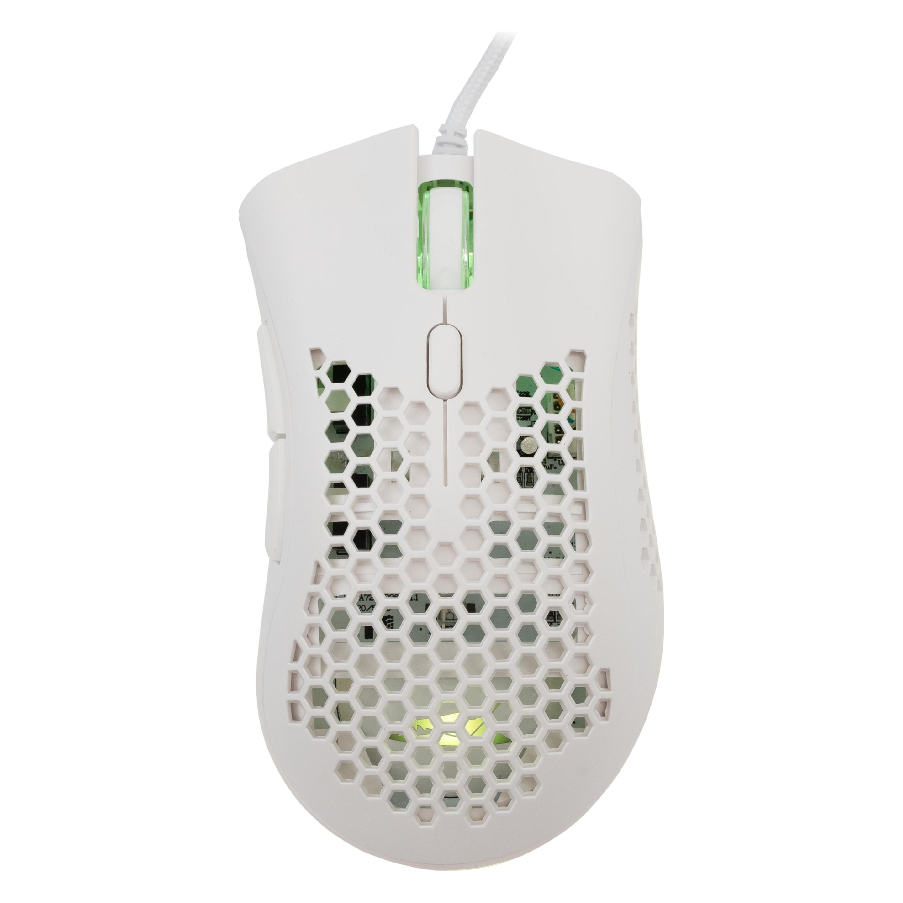 Baracuda Gaming Mouse CORAL, 6D, 12800 dpi, White (BGM-031) (Kabelgebunden) (CORAL-W)