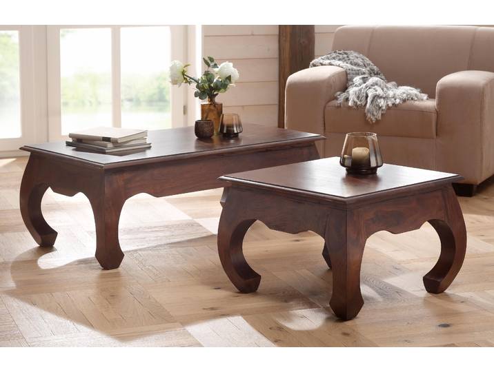Couchtisch OTTO HOME Kumar , braun, B:60cm H:40cm T:60cm, Tische, Couchtisch, mit geschwungenen Beinen, in 2 Breiten