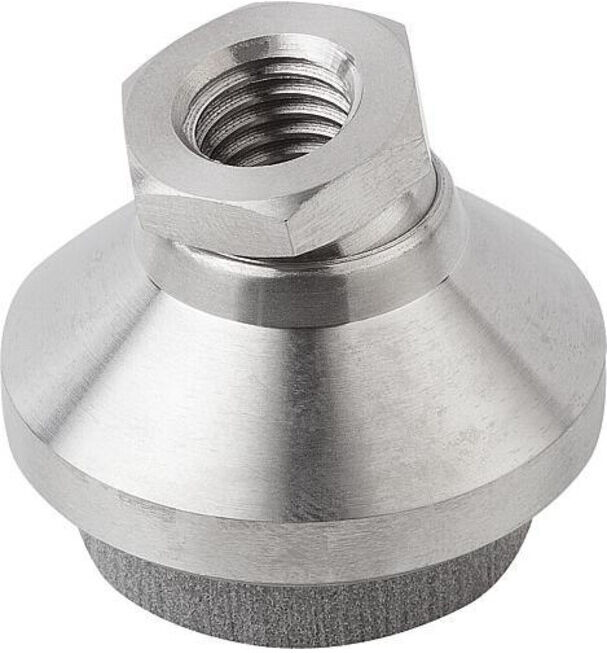 KIPP Plateau articulé antivibrations D1=M20 Ø 60 H 50 Acier inoxydable (K0420.320)