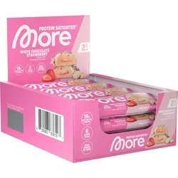 More Nutrition - Satisbites Protein Bar - Karton 12 x 50g RiegelWhite Chocolate Strawberry Cream