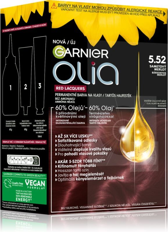 Garnier Olia Big Kit coloration cheveux permanente teinte 5.52 Glassy Merlot 1 pcs