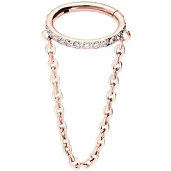 Titan Segmentring Clicker EINGEFASSTE KRISTALLE + KETTE