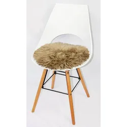 Heitmann Felle Sitzauflage aus Lammfell, rund, Ø ca. 45 cm, Camel