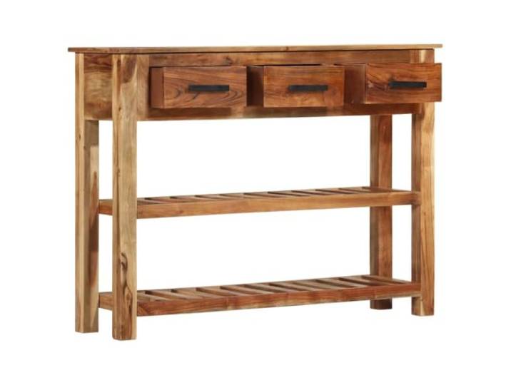 GHVBNMF Sideboard Massivholz 110x30x80 cm Anrichte 3 Schubladen Kompakte Flurkommode aus Echtholz mit 2 offenen Fächern für Wohnzimmer und Diele, Vintage Handarbeit.