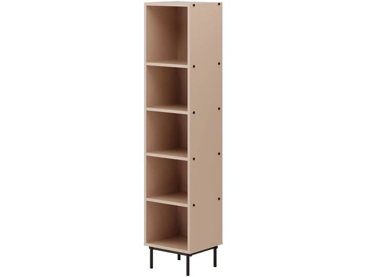 Standregal HOME AFFAIRE Arrocco: Schlankes Regal in 2 Farben mit Metallelementen, stilvoll , beige (macchiato), B:39,4cm H:175cm T:35cm, Melamin, Regale, Standregal, B/T/H: 39,4/35/175cm, 5 offene Fächer, viel Platz, Made in Poland