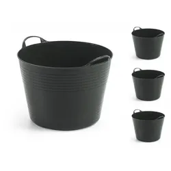 Kreher Set: 4 x Kreher Flexibler Mehrzweckkorb 42 Liter (Schwarz)