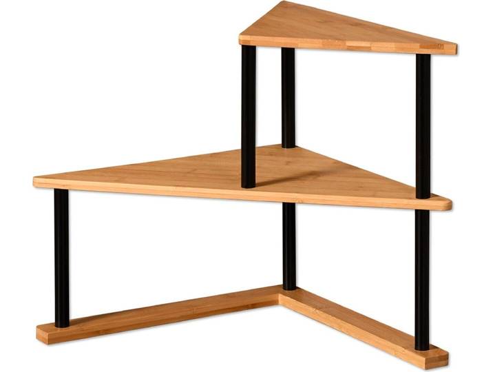 KESPER Küchenregal Küchen-Eckregal aus Bambus – 2-stöckig – 52x29,5x39cm – platzsparendes Regal für Küche & Vorrat – natürlich & dekorativ –58808