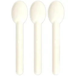 100x Löffel aus Bagasse, naturweiß, 15.5cm, 100Stk.