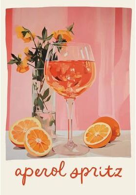 Inspire Essentials Italian Cocktail Food Wall Art Aperol Spritz Pizza Kitchen Canvas Decor 1 30x45cm Unframed