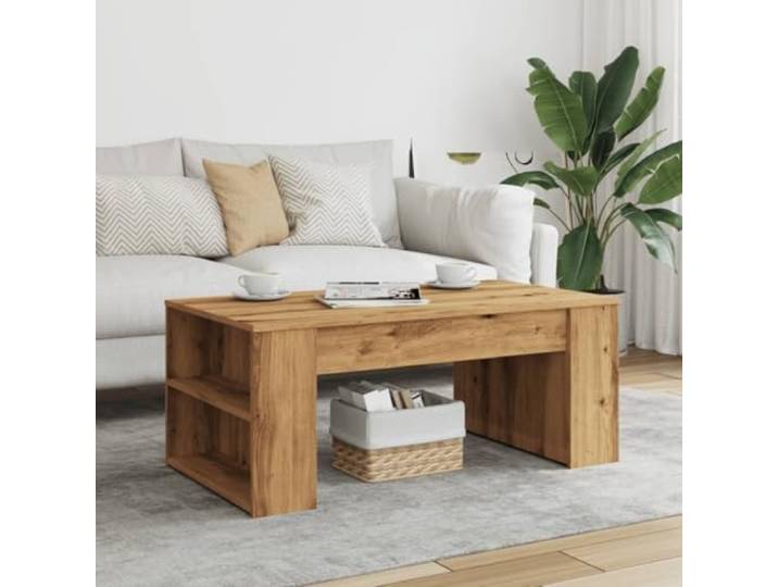 KTHLBRH Couchtisch Eiche Handwerk 102 x 55 x 42 cm Spanplatte Feuchtigkeitsbeständig, großer Stauraum, robuste Tischplatte für Getränke und Dekorationen