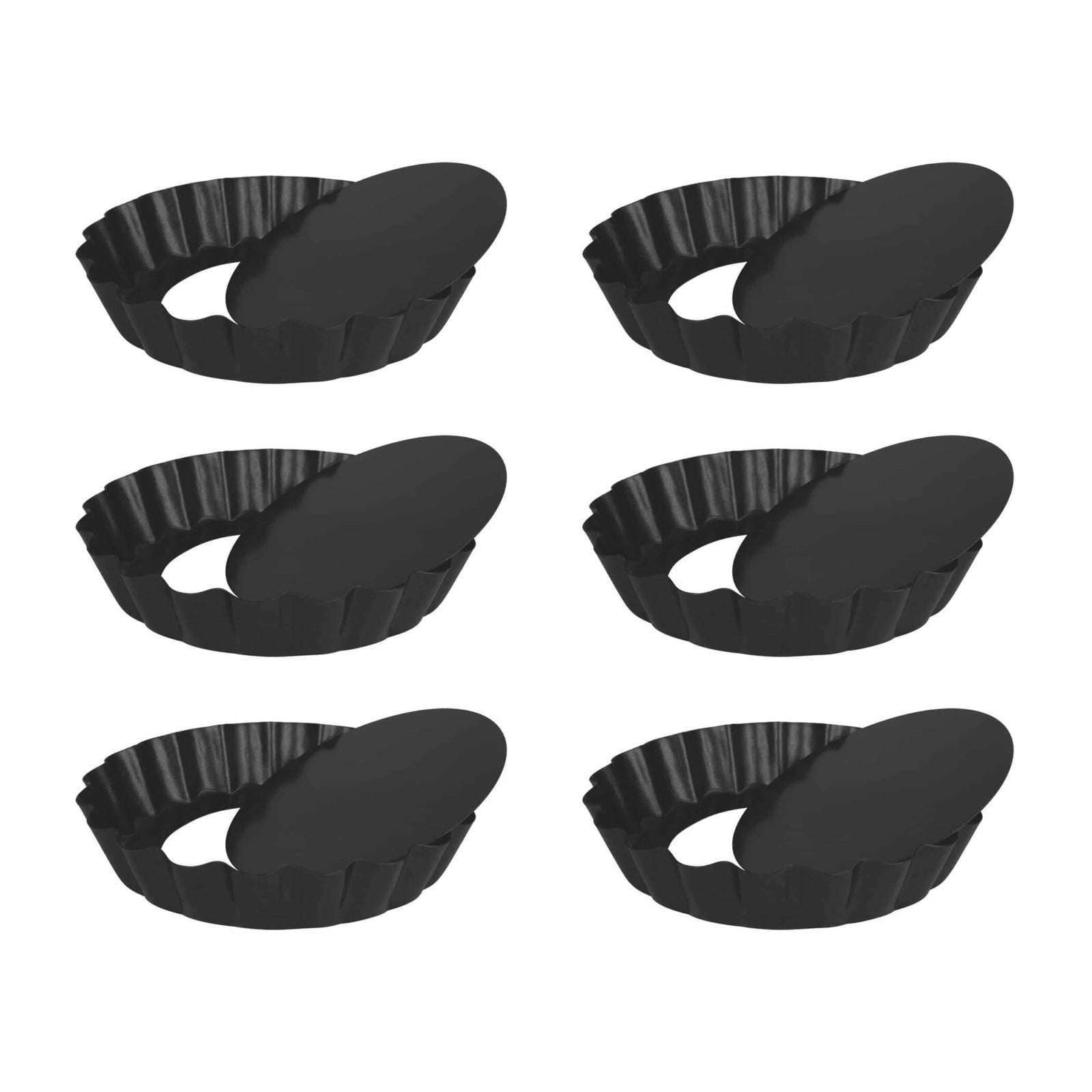 Krumble Quichevormpjes Set van 6 Donkergrijs Diameter: 10 cm