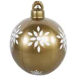 Lex Aufblasbare Weihnachtskugel Ø60 cm Gold-Flocke Christbaumkugel Outdoor Party Weihnachtsdeko : Gold-Flocke