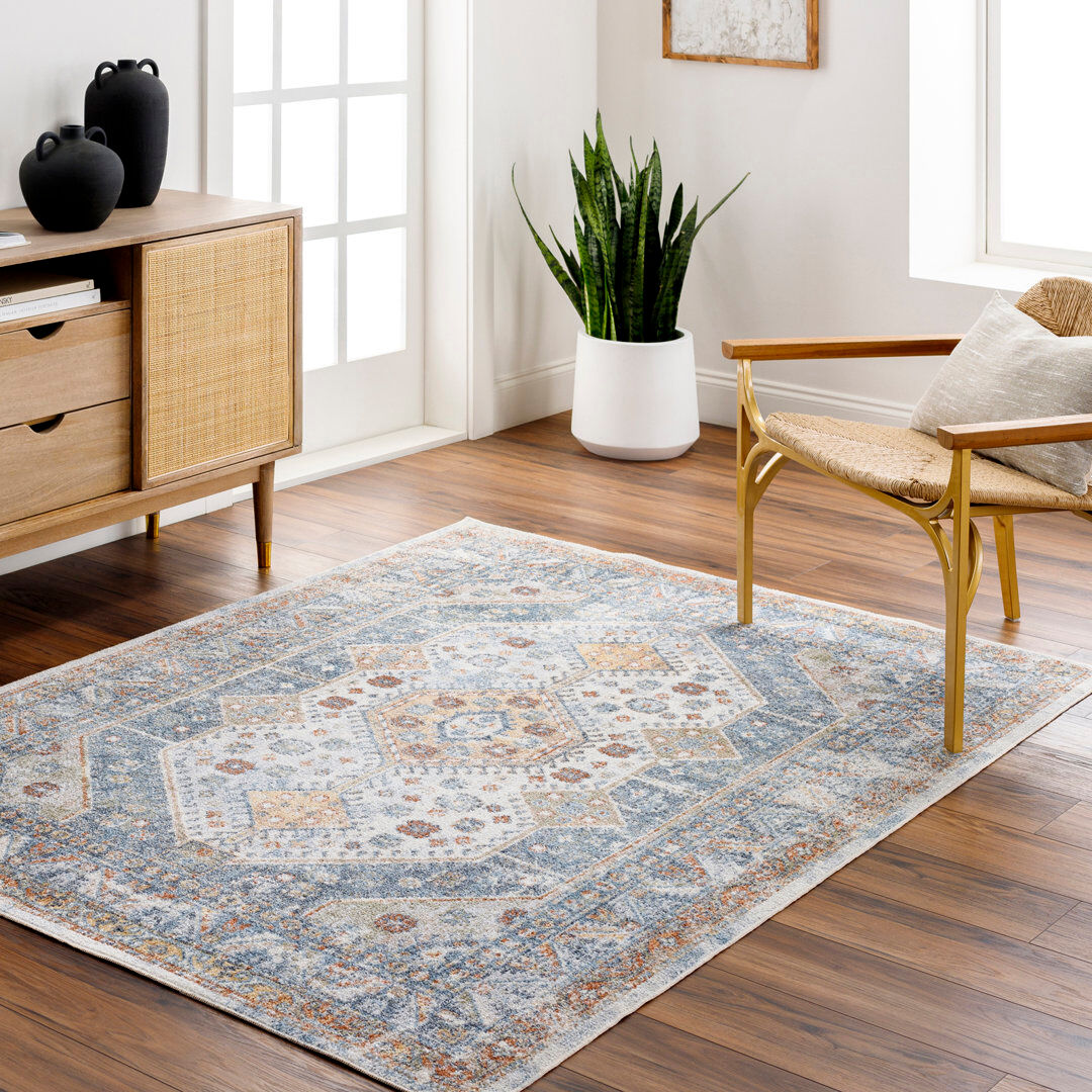 Langley Street Machine Washable Brown/Blue Brown;Blue Rectangle 200 x 275cm