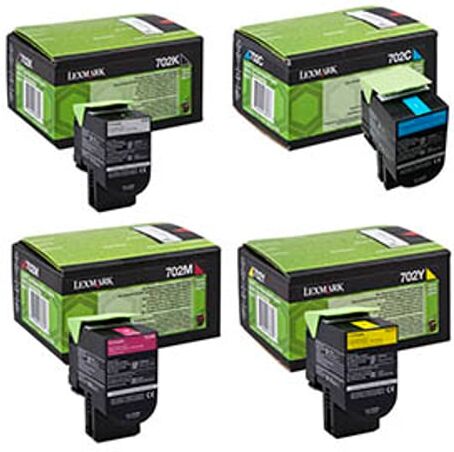 Lexmark 702 pack toners 4 colores (BK/C/M/Y)