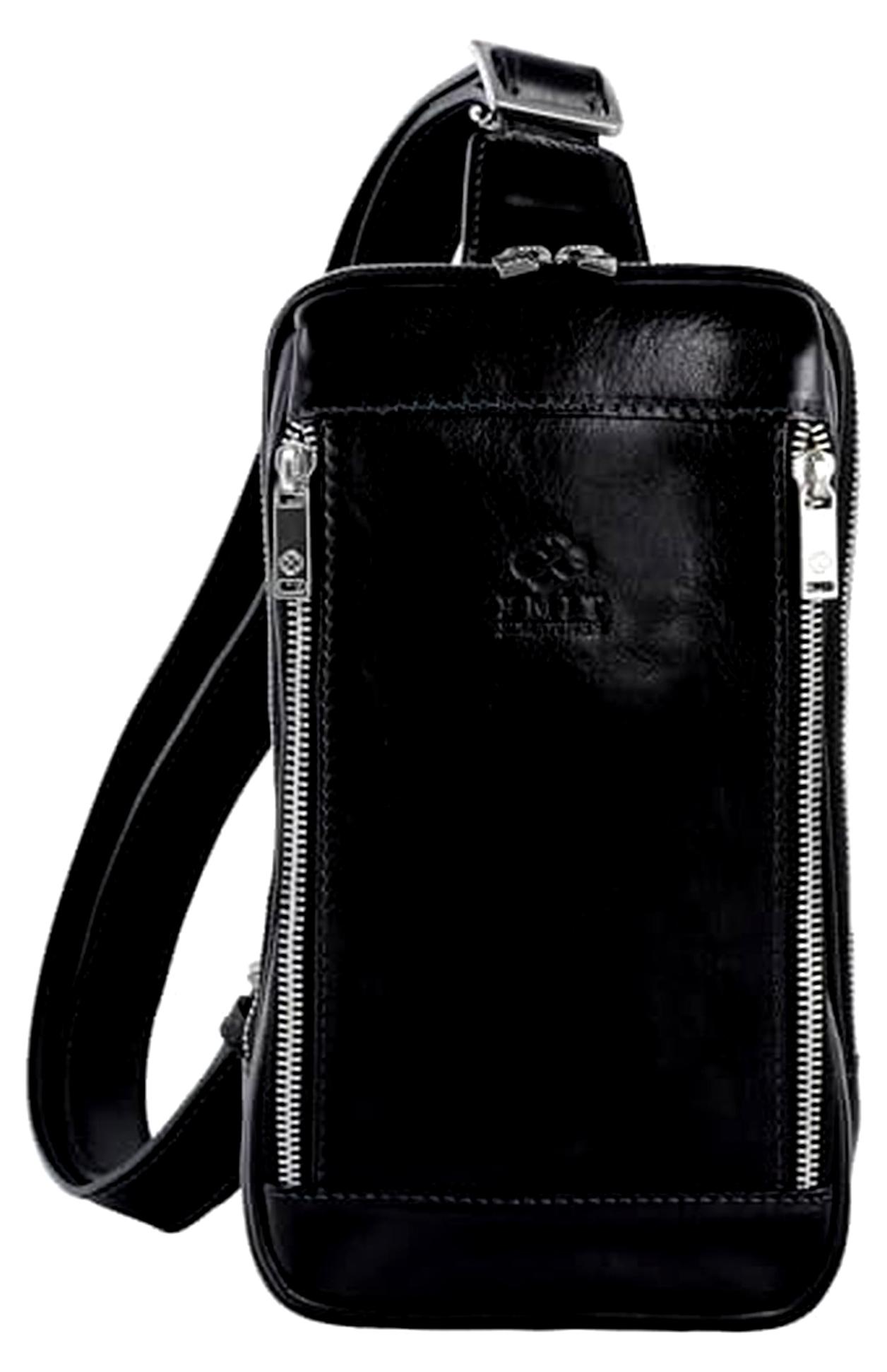Brusttasche Leder Herren - Stylische Umhängetasche - Sling Bag - Rücken & Brust - 100% Leder - Italienische Handwerkstradition