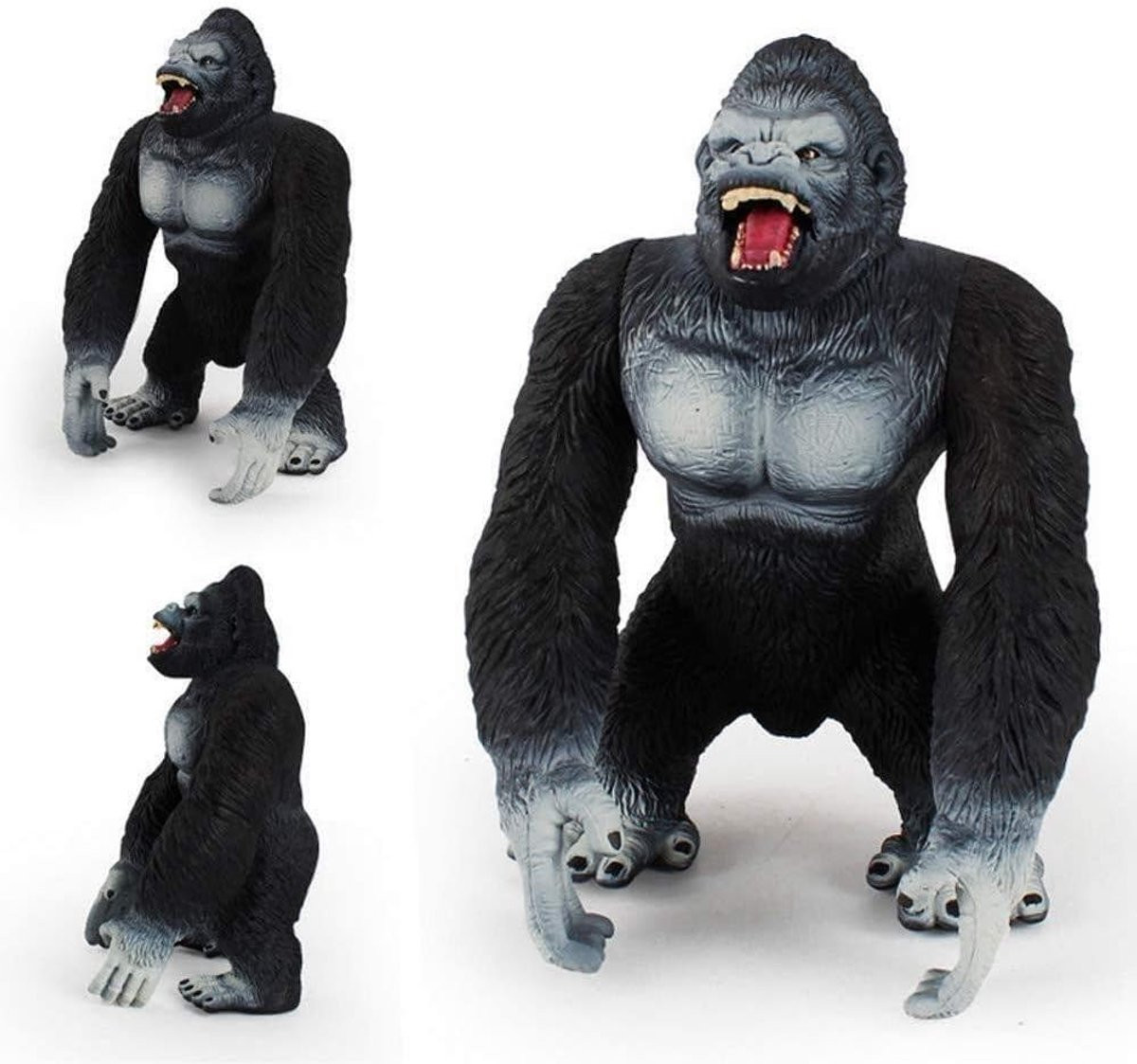 Zwart Gorilla Beeld - Uniek Dierenbeeld voor Woondecoratie - 18 x 11,5 cm