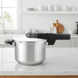 Hochwertiger Schnellkochtopf aus Edelstahl, 6 Liter, Ø 25 cm, mit Sicherheitsventil – energiesparend, robust & ideal für schnelles, schonendes Kochen
