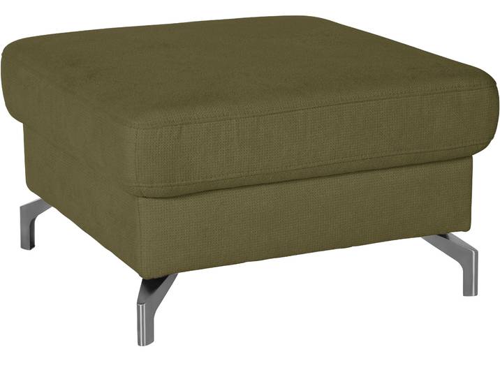 Hocker, 72x43 cm, Luxus-Microfaser, Grün, Mit Satiniertem Nickelfuß, Modern, sit&more