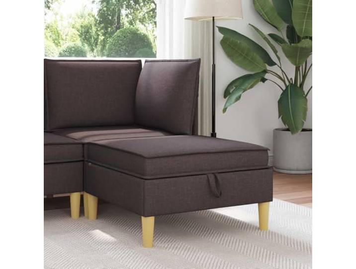 pokgdf Sofa-Hocker mit Stauraum Dunkelbraun Stoff Quadratisch, Schaumstoffpolster, Holzrahmen, verstecktes Fach, modernes Design
