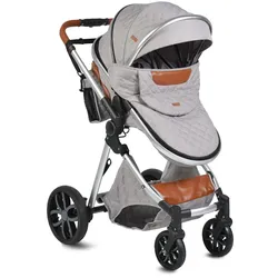 Moni Kinderwagen Alma Sportsitz Tragetasche umbaubar Wickeltasche Sitz umkehrbar hellgrau