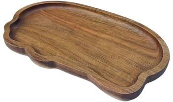Uplift Picks Japanese Style Wooden Cloud Tray For Coffee Dessert And Decor small