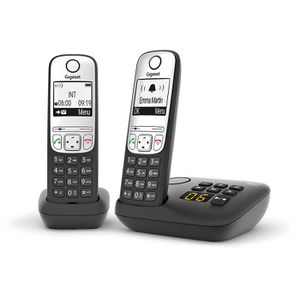Gigaset A690A Duo schwarz schnurloses Telefon mit Anrufbeantworter
