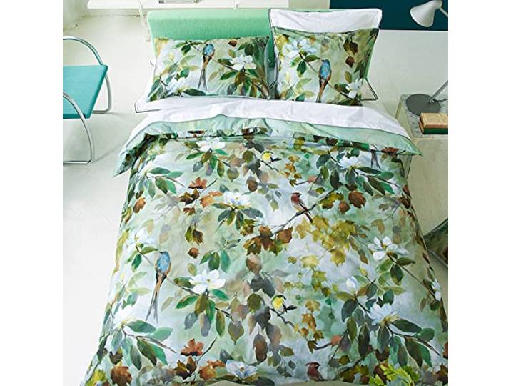 Housse de couette imprimée en percale de coton\, Maple Tree Celadon
