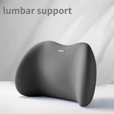 Uplifted Finds Car Memory Foam Neck Pillow Lumbar Backrest Cushion Car Headrest Cushion gray b