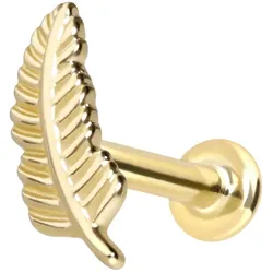 14 Karat Gold Labret mit Innengewinde FEDER