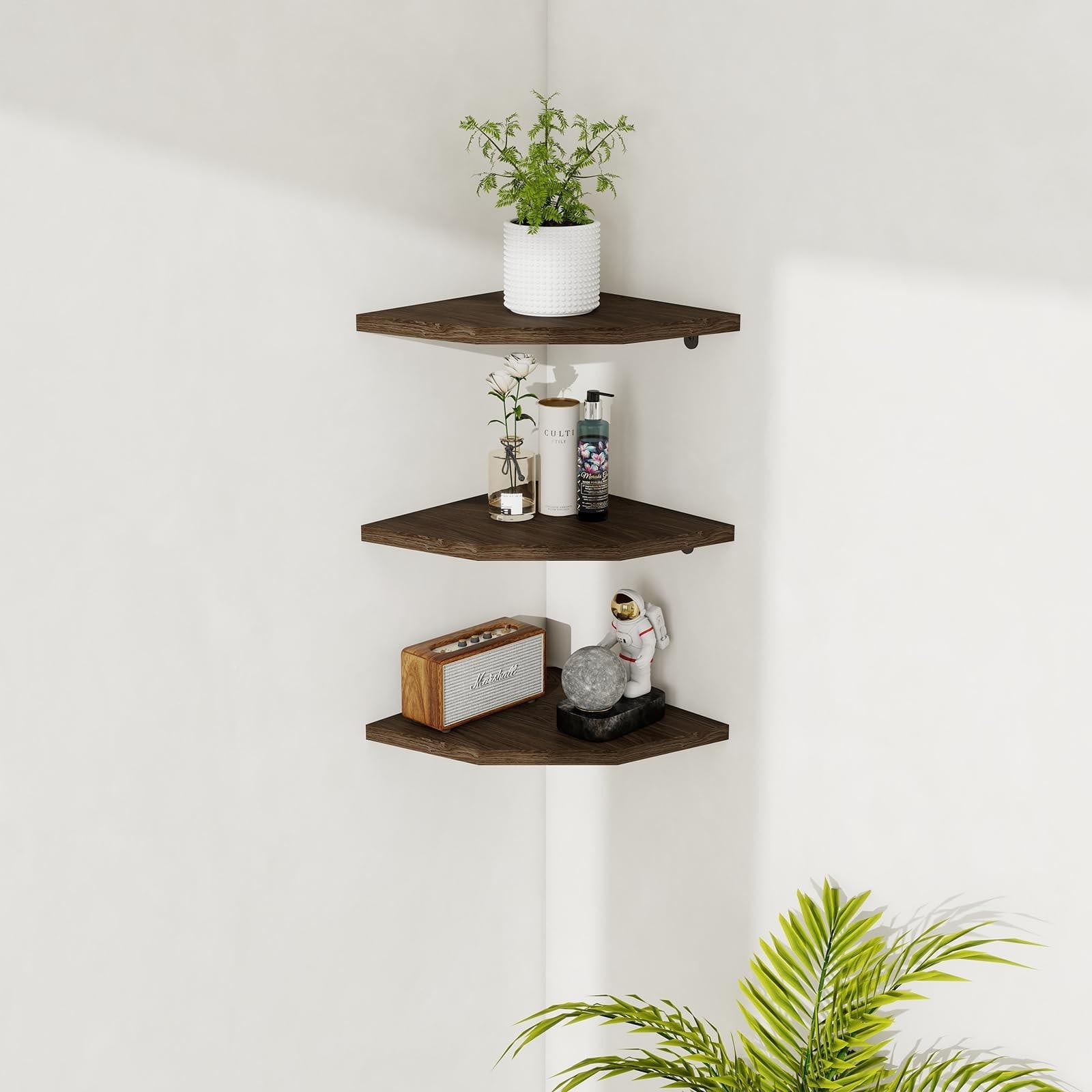 Merkloze Wandplank Hoekrek voor Wandmontage in de Woonkamer, Slaapkamer of Keuken