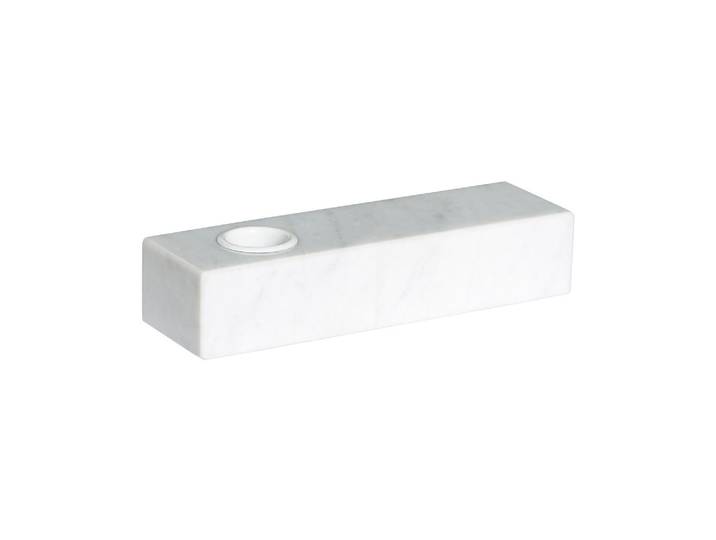 Bougeoir en marbre blanc, empilable - Hübsch, Brick - 15x5x3 cm